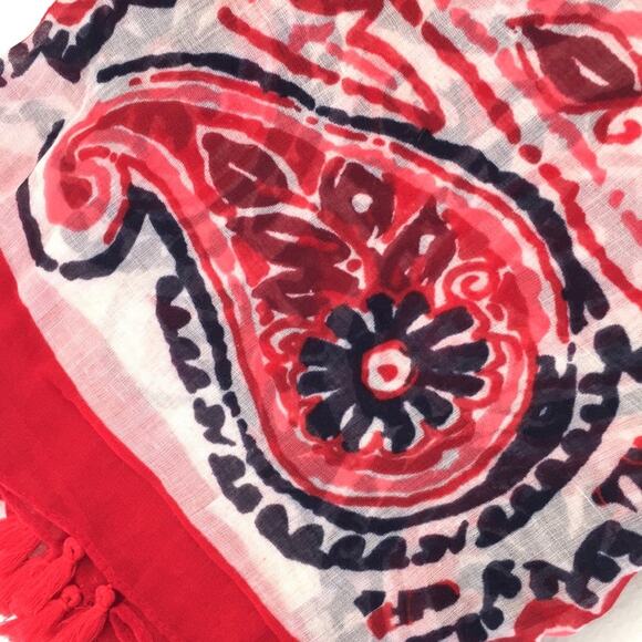 Infinite Scarf wrap swimsuit cover up white red EUC - Picture 4 of 4